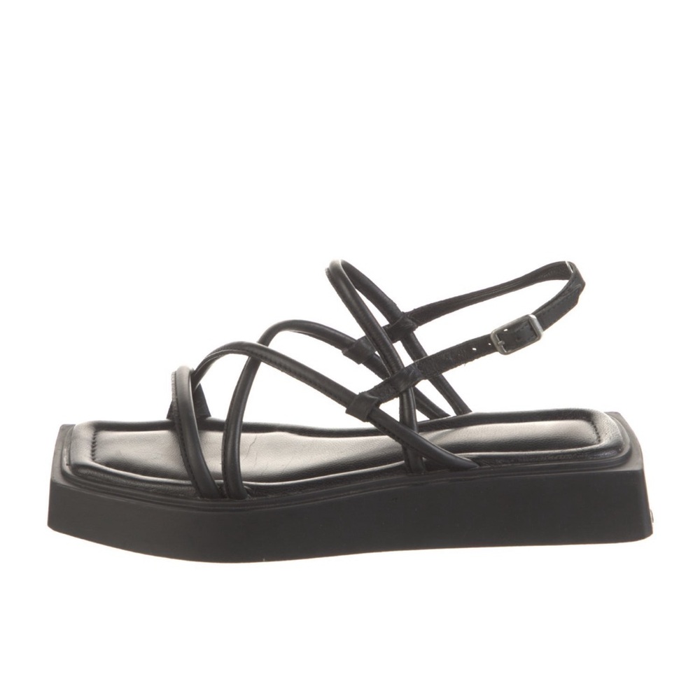 Vagabond Black Leather Slingback Sandals